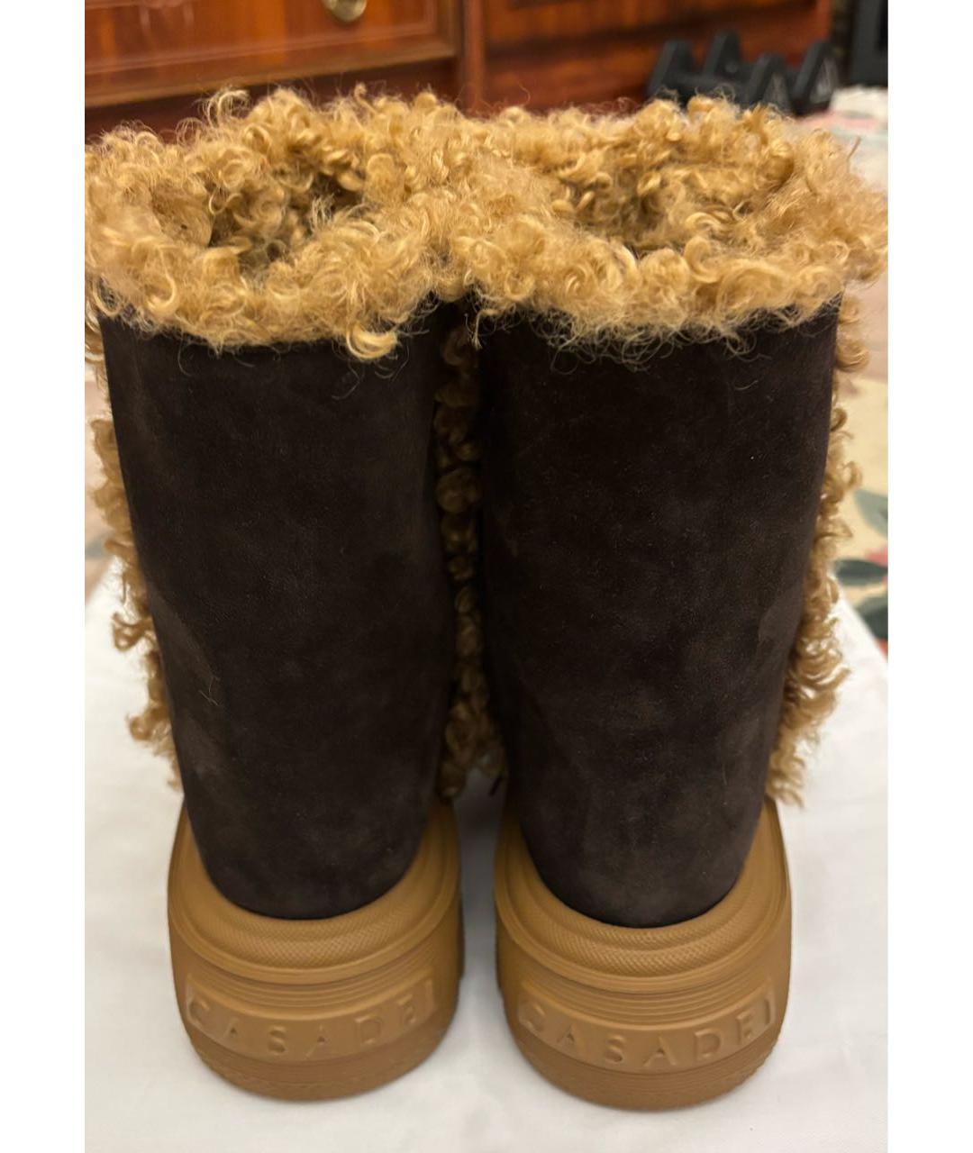 CASADEI Коричневые нубуковые полусапоги, фото 3