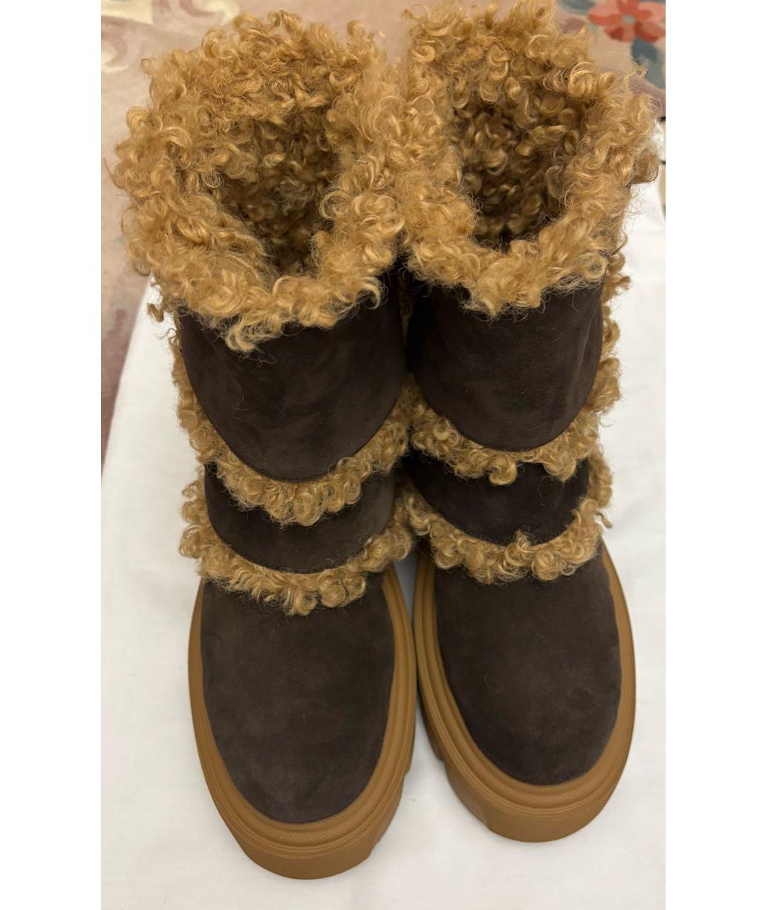 CASADEI Коричневые нубуковые полусапоги, фото 2