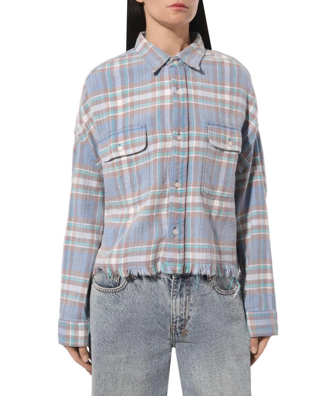 R13 Голубая хлопковая рубашка, фото 3