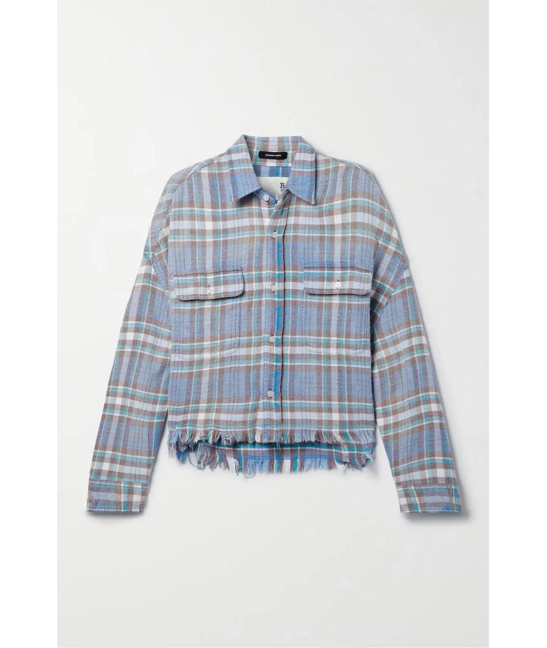 R13 Голубая хлопковая рубашка, фото 8