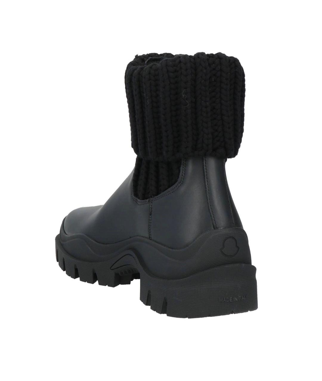 MONCLER Черные кожаные ботинки, фото 4