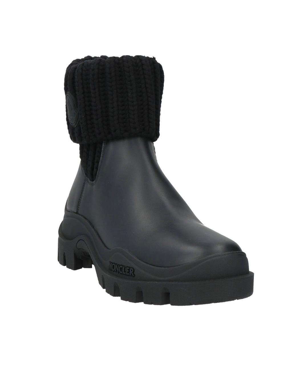 MONCLER Черные кожаные ботинки, фото 2