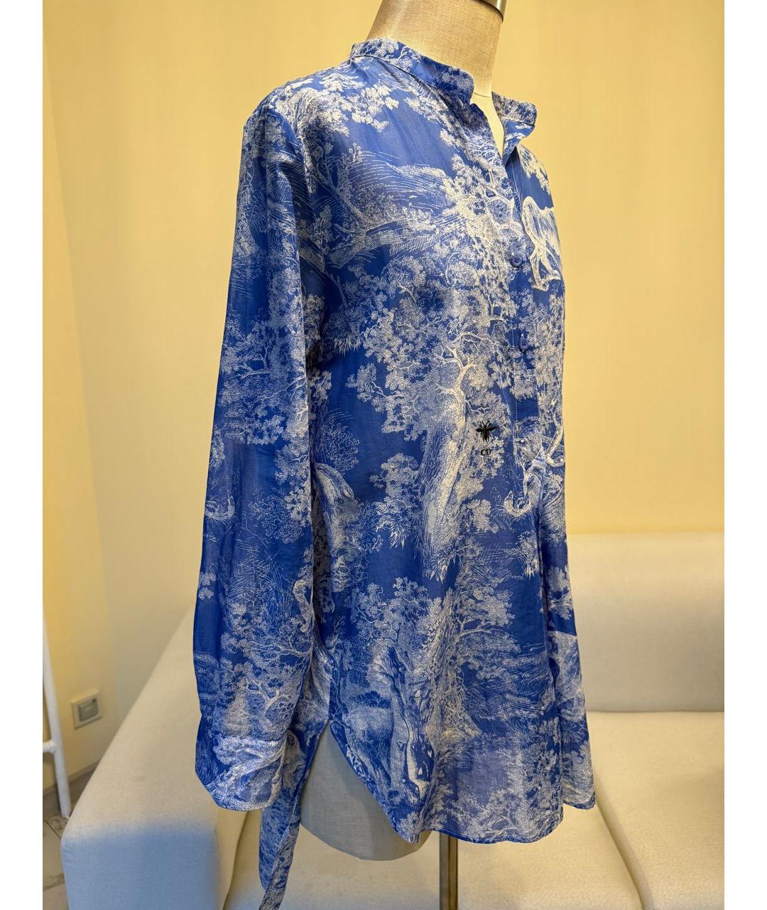 CHRISTIAN DIOR Голубая хлопковая рубашка, фото 3
