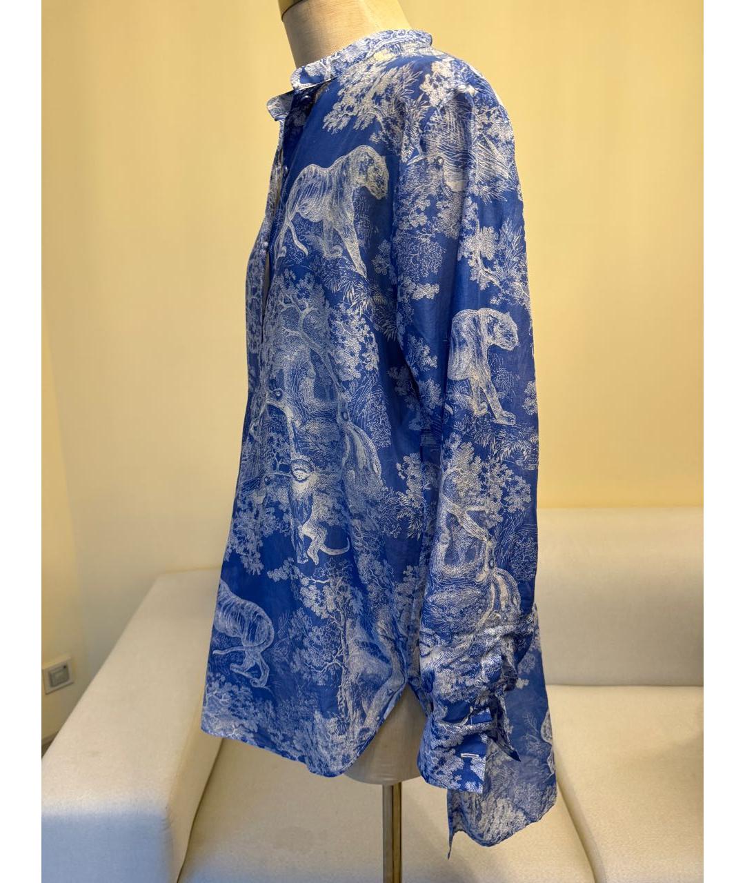 CHRISTIAN DIOR Голубая хлопковая рубашка, фото 5