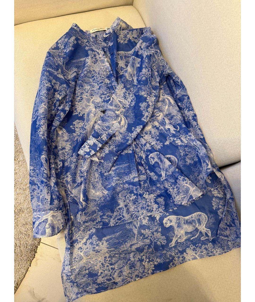 CHRISTIAN DIOR Голубая хлопковая рубашка, фото 7