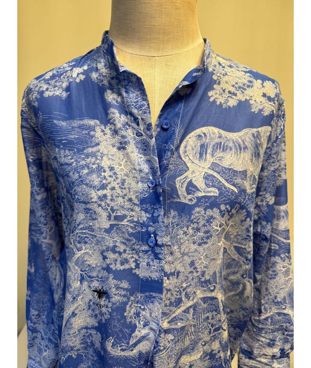 CHRISTIAN DIOR Голубая хлопковая рубашка, фото 4