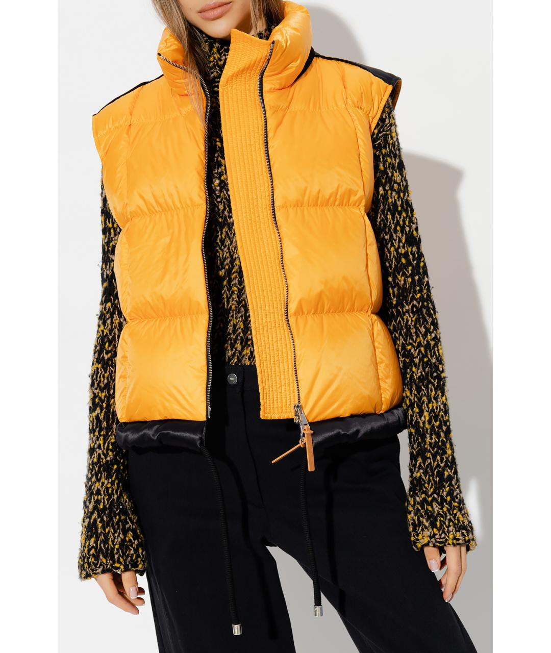 MONCLER Оранжевый полиэстеровый жилет, фото 2