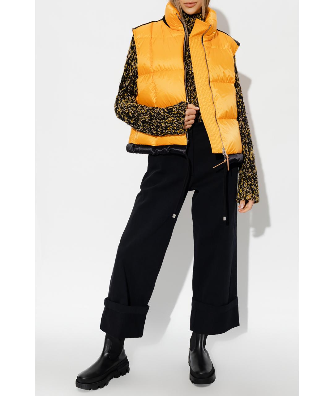 MONCLER Оранжевый полиэстеровый жилет, фото 3