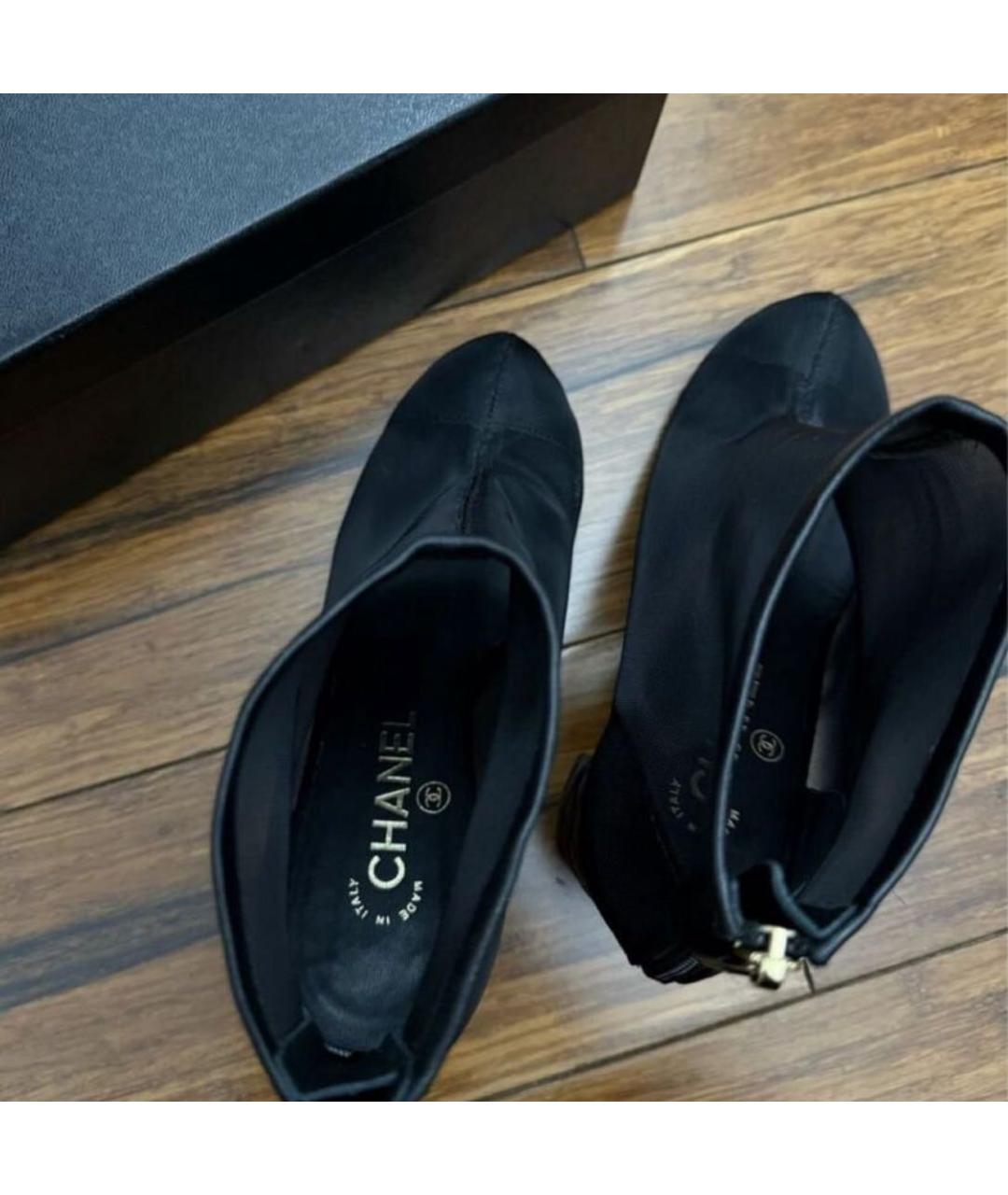 CHANEL Черные кожаные полусапоги, фото 5