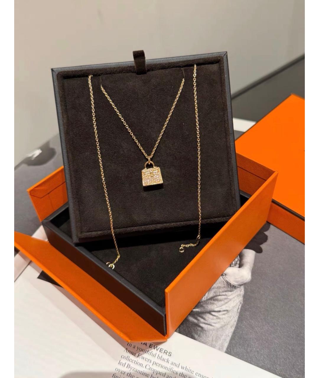 HERMES Золотое колье из розового золота, фото 2