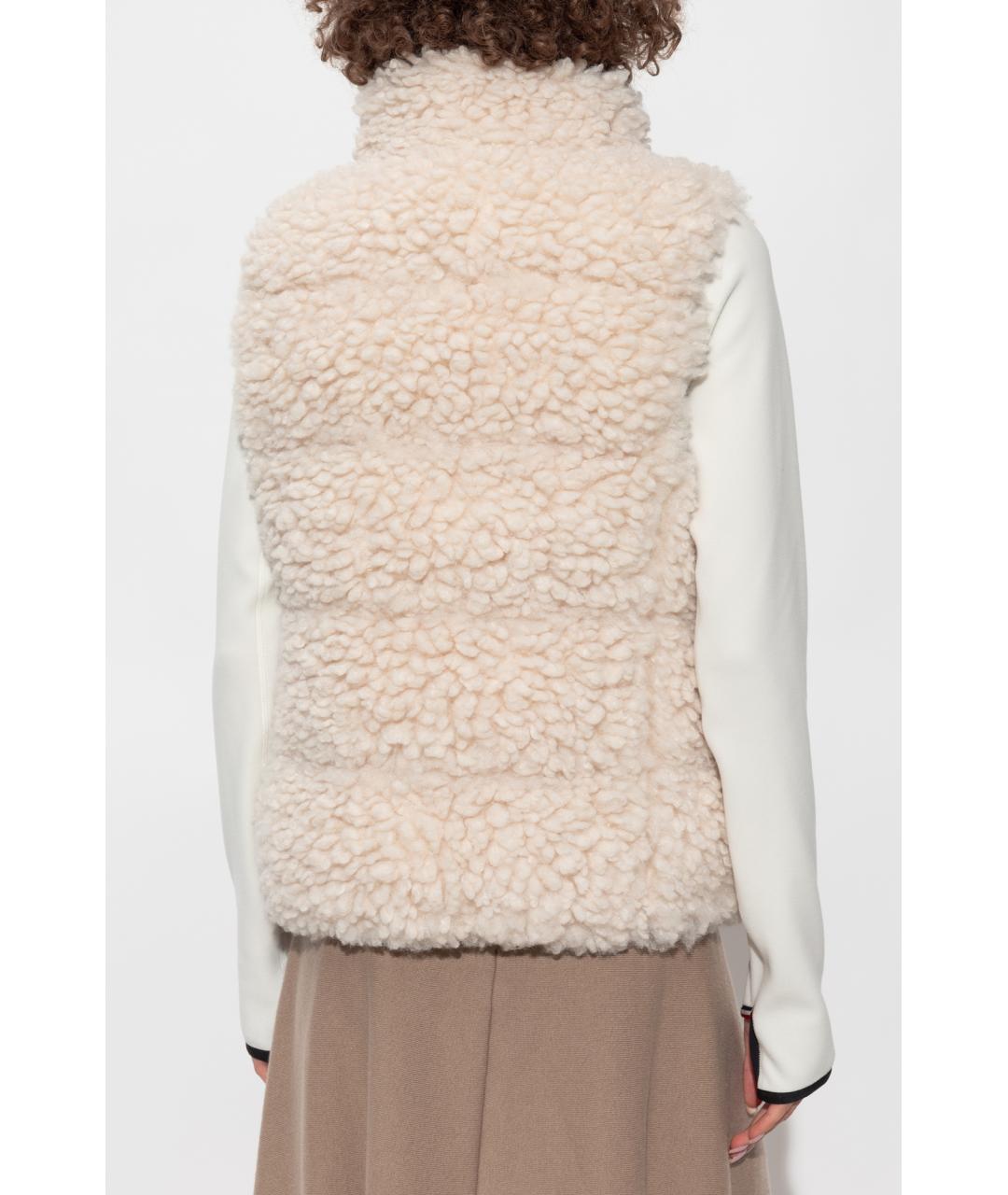 MONCLER Бежевый полиэстеровый жилет, фото 3