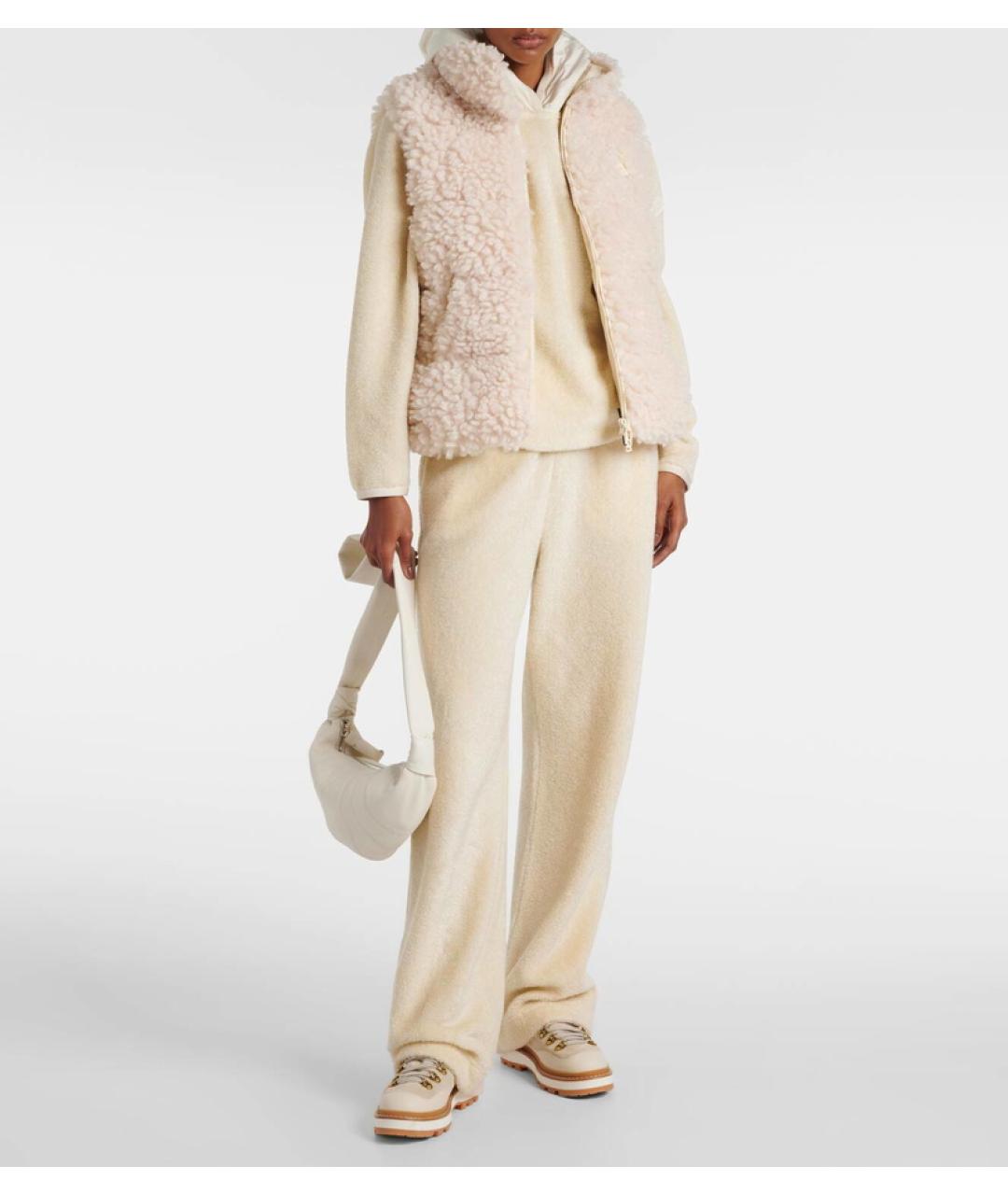 MONCLER Бежевый полиэстеровый жилет, фото 7