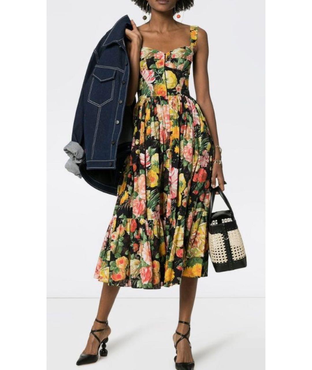 DOLCE&GABBANA Мульти хлопковый сарафан, фото 3