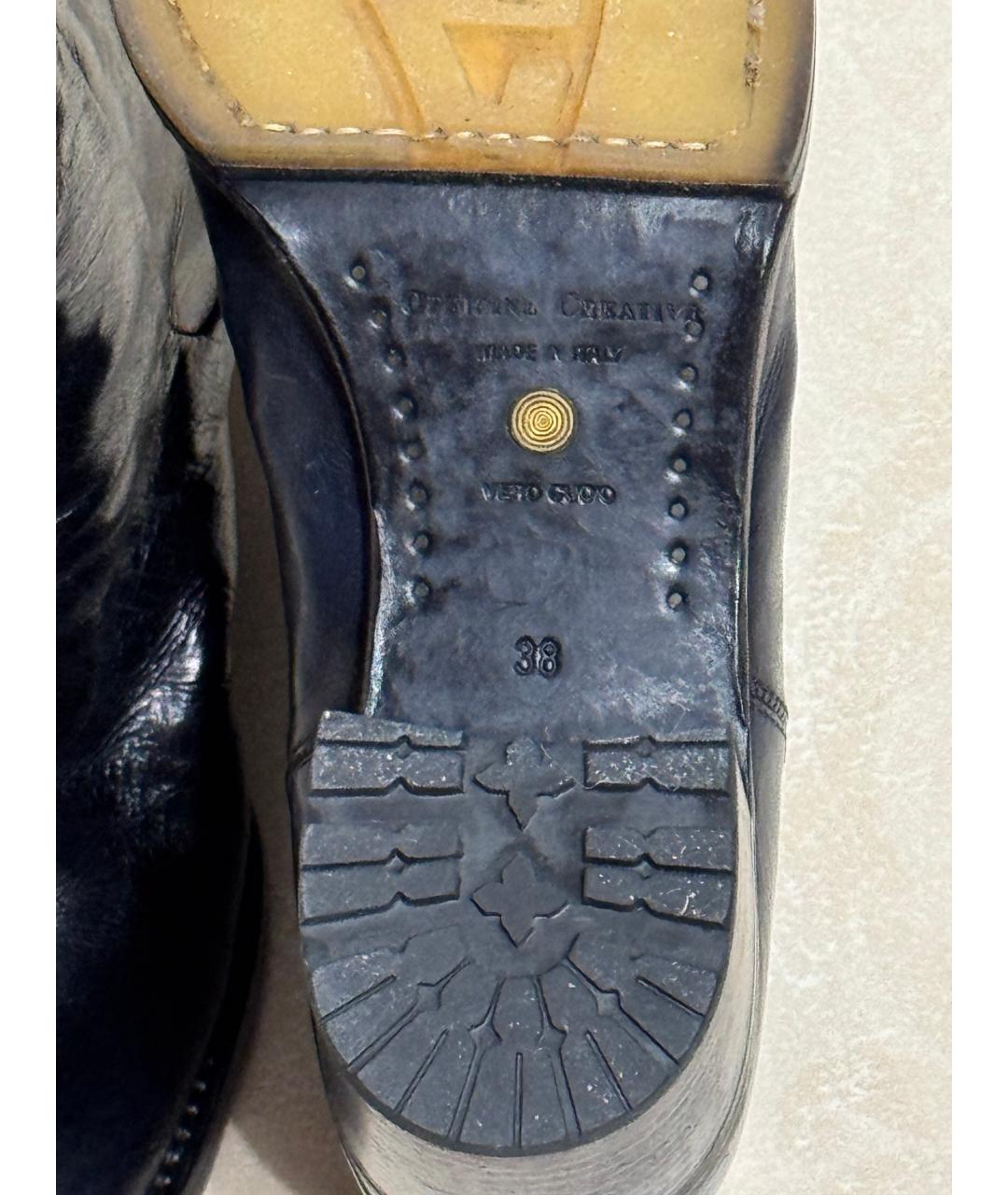 OFFICINE CREATIVE Темно-синие кожаные полусапоги, фото 4
