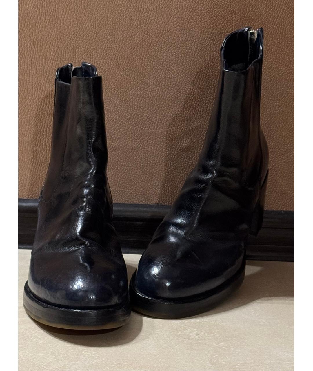 OFFICINE CREATIVE Темно-синие кожаные полусапоги, фото 5