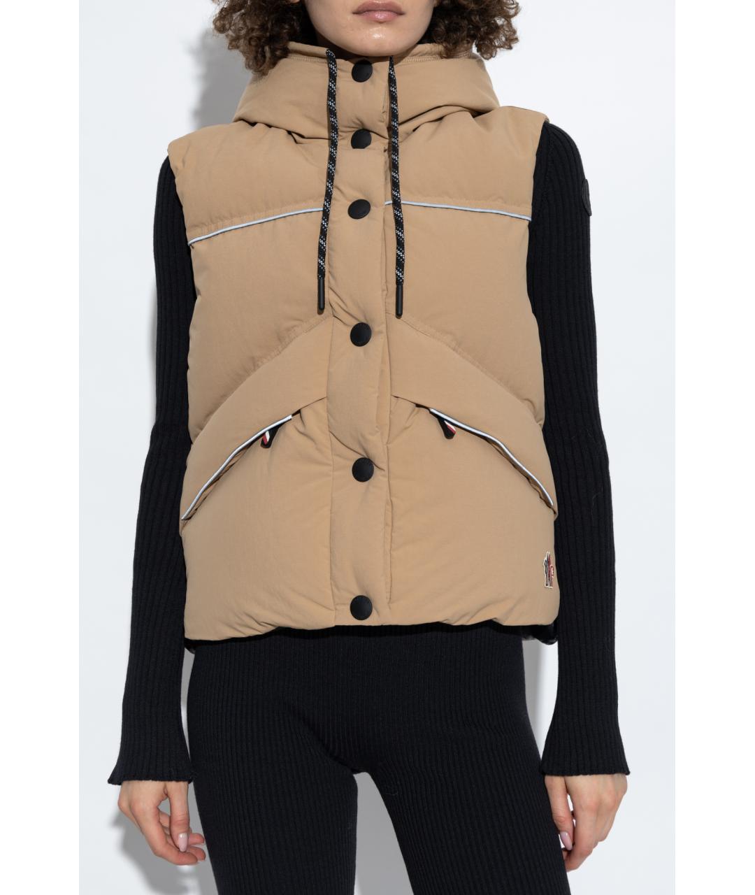 MONCLER GRENOBLE Бежевый полиэстеровый жилет, фото 2