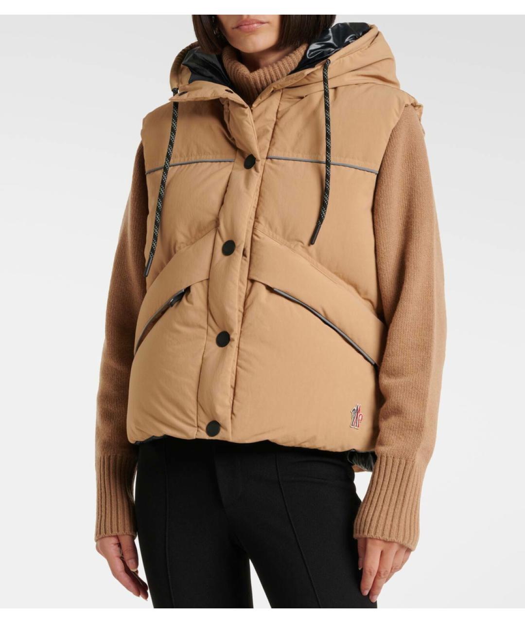 MONCLER GRENOBLE Бежевый полиэстеровый жилет, фото 5