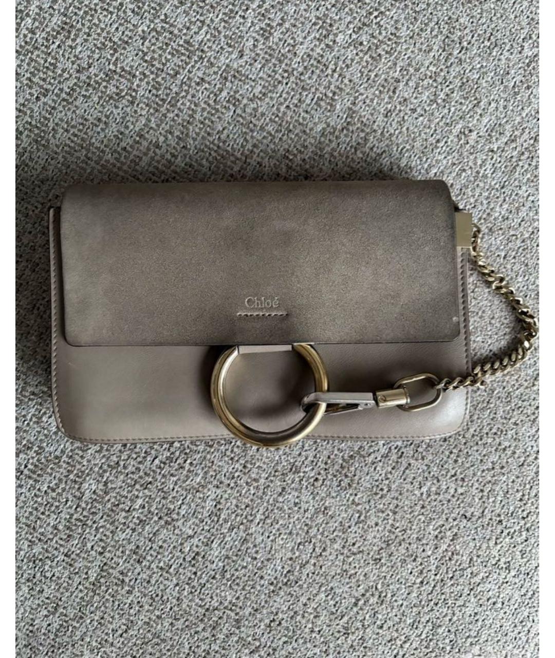 CHLOE Бежевая кожаная сумка через плечо, фото 6