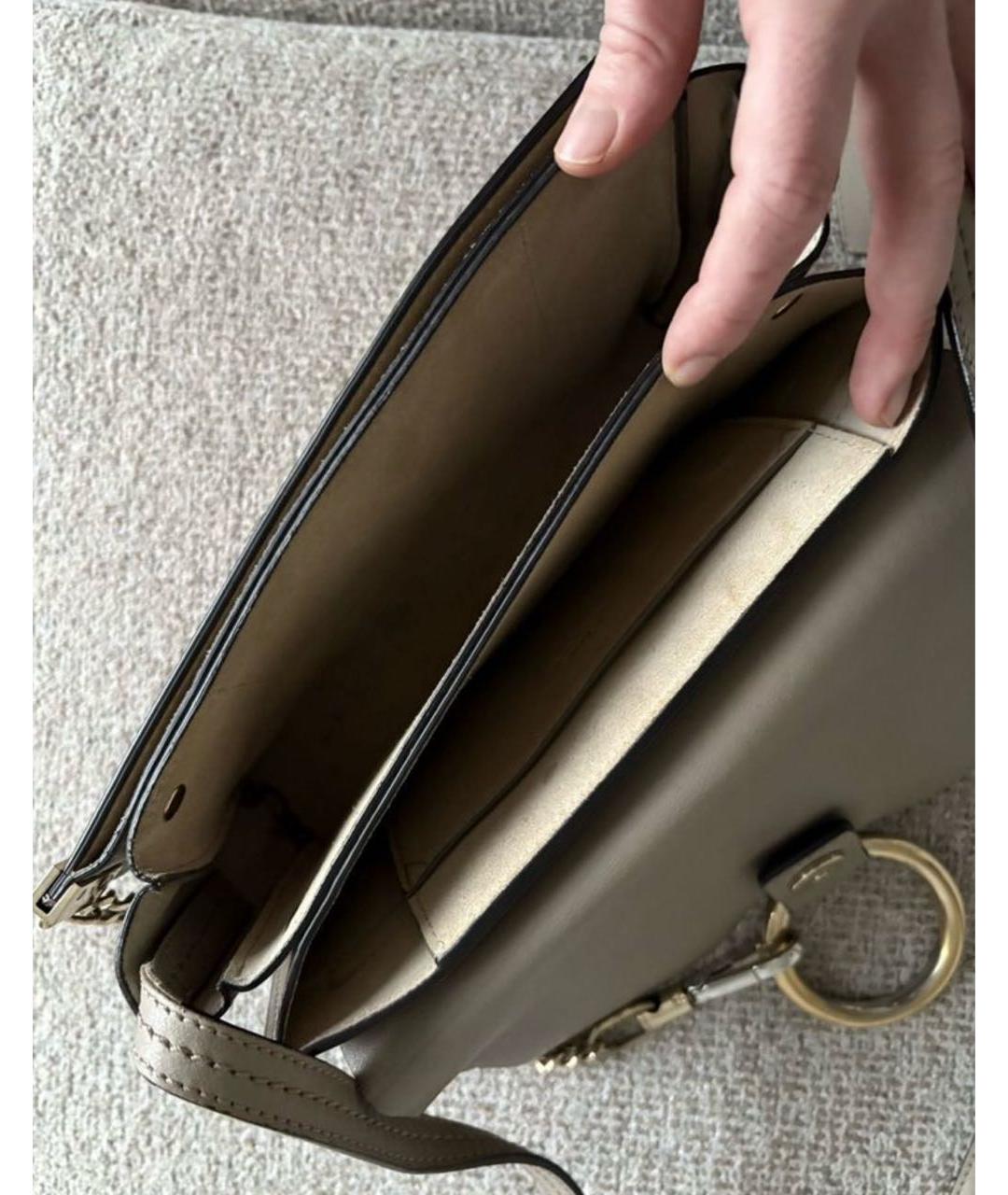 CHLOE Бежевая кожаная сумка через плечо, фото 4