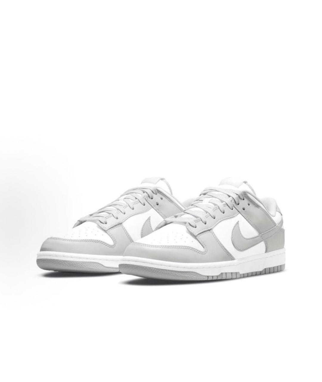 NIKE Серые кожаные низкие кроссовки / кеды, фото 3