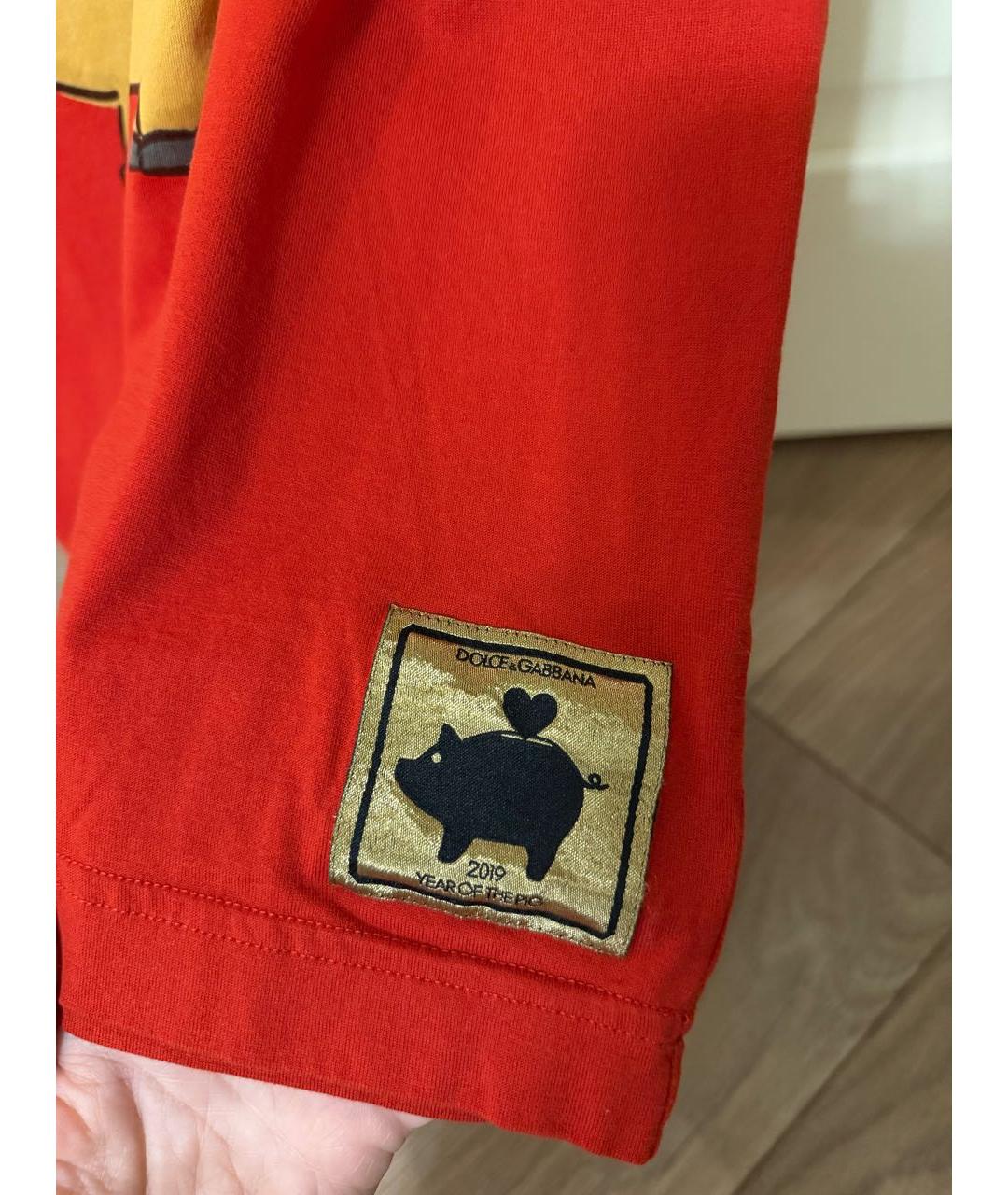 DOLCE&GABBANA Красная хлопковая футболка, фото 4