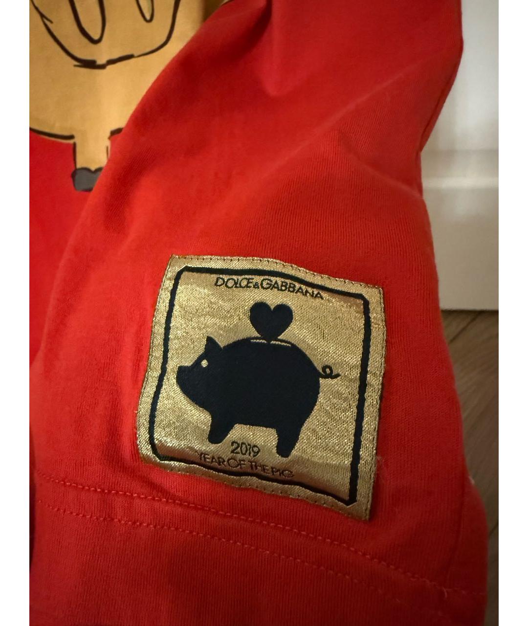 DOLCE&GABBANA Красная хлопковая футболка, фото 7