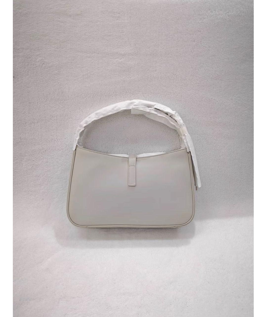 SAINT LAURENT Белая кожаная сумка с короткими ручками, фото 3