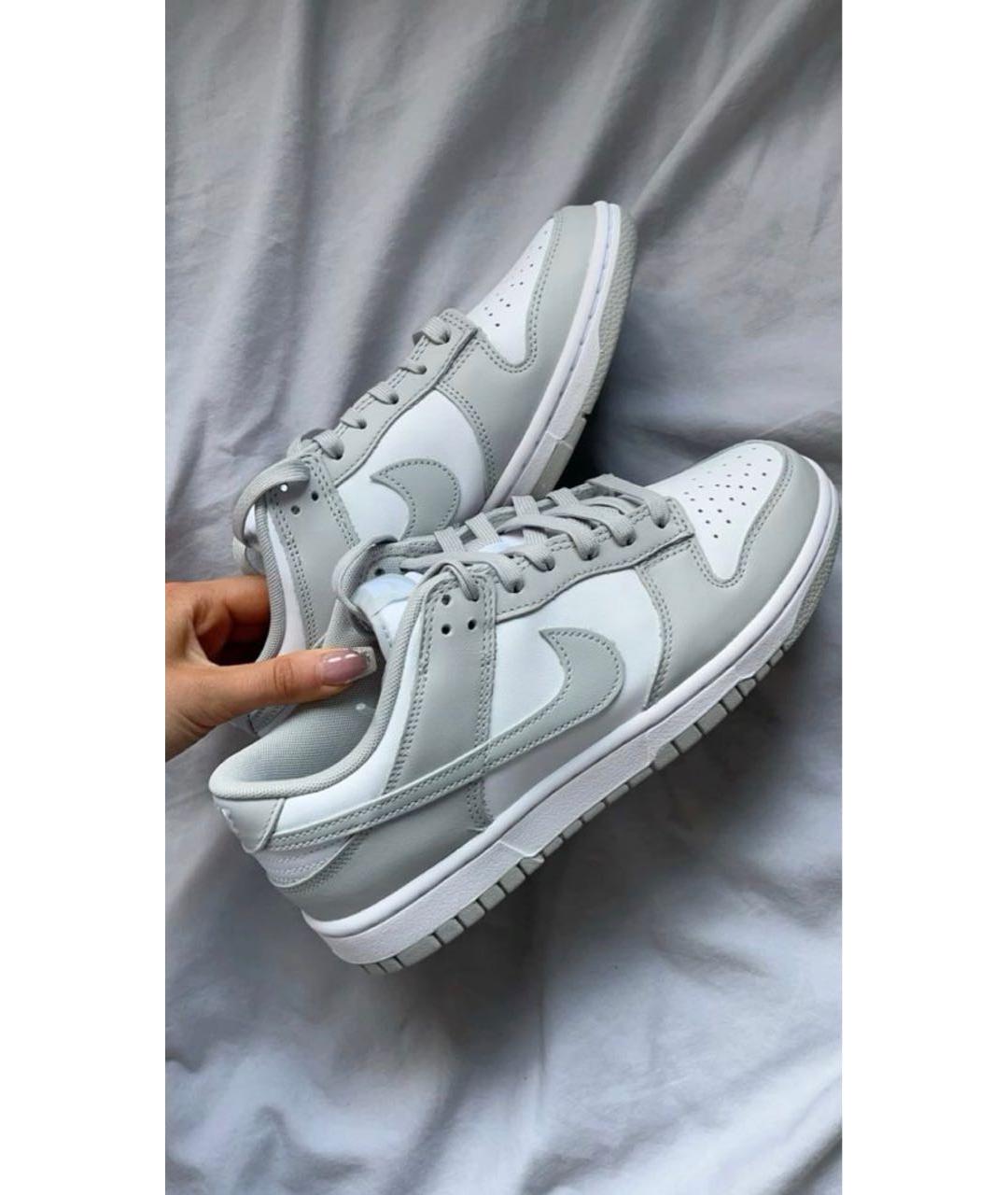 NIKE Серые кожаные низкие кроссовки / кеды, фото 8