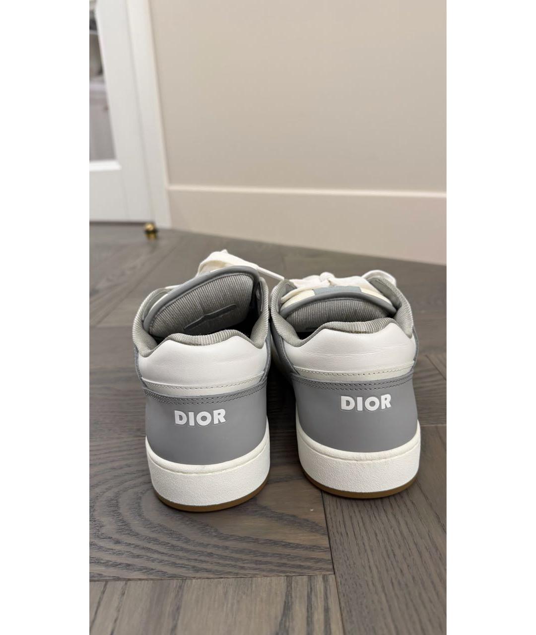CHRISTIAN DIOR Белые кожаные низкие кроссовки / кеды, фото 4