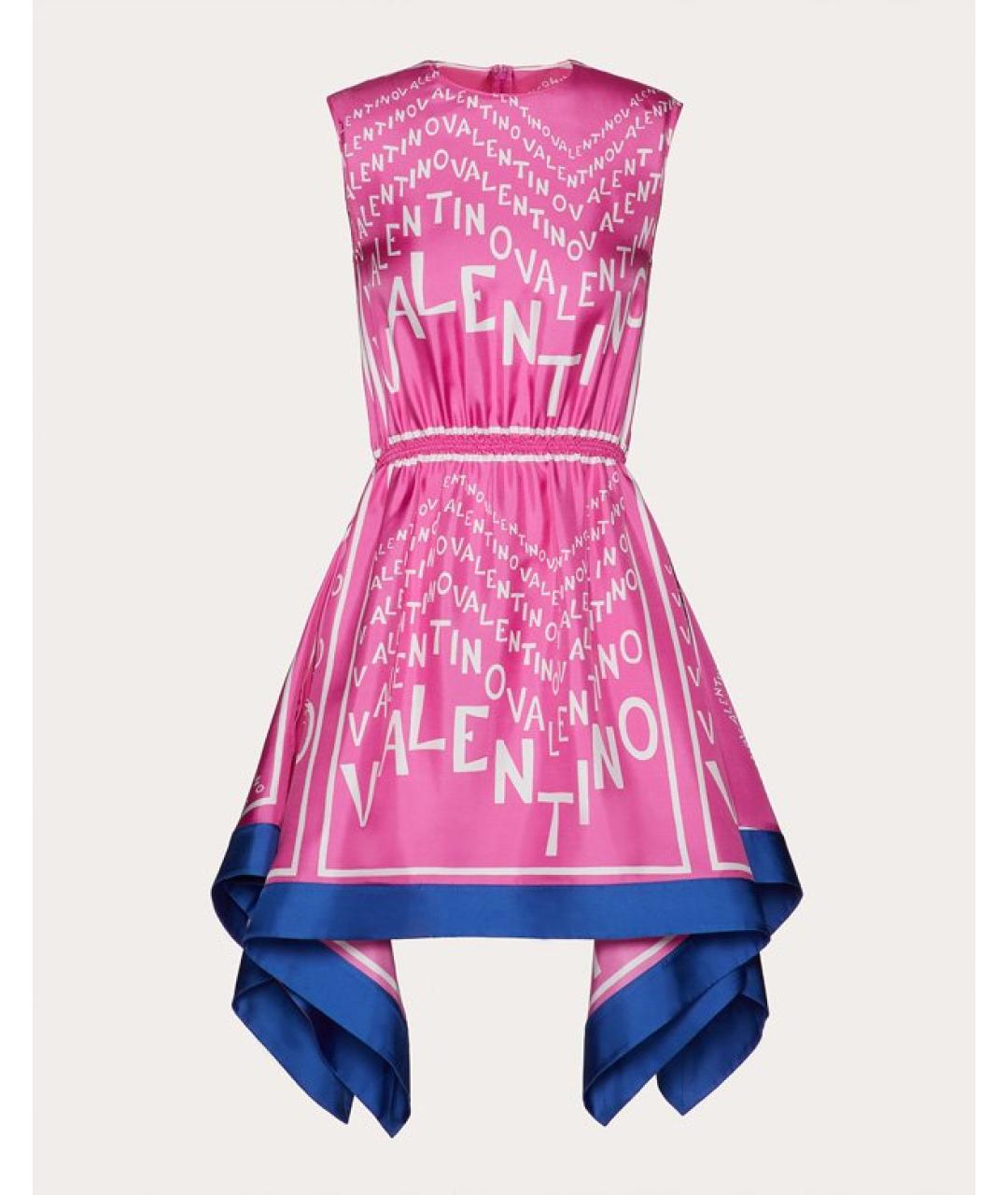 VALENTINO Фуксия шелковое коктейльное платье, фото 5