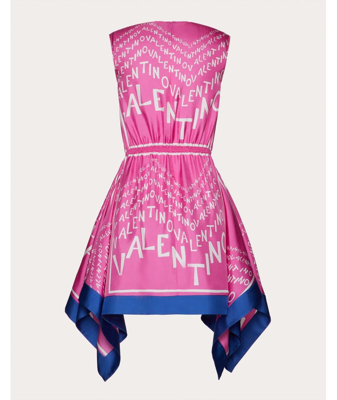 VALENTINO Фуксия шелковое коктейльное платье, фото 2