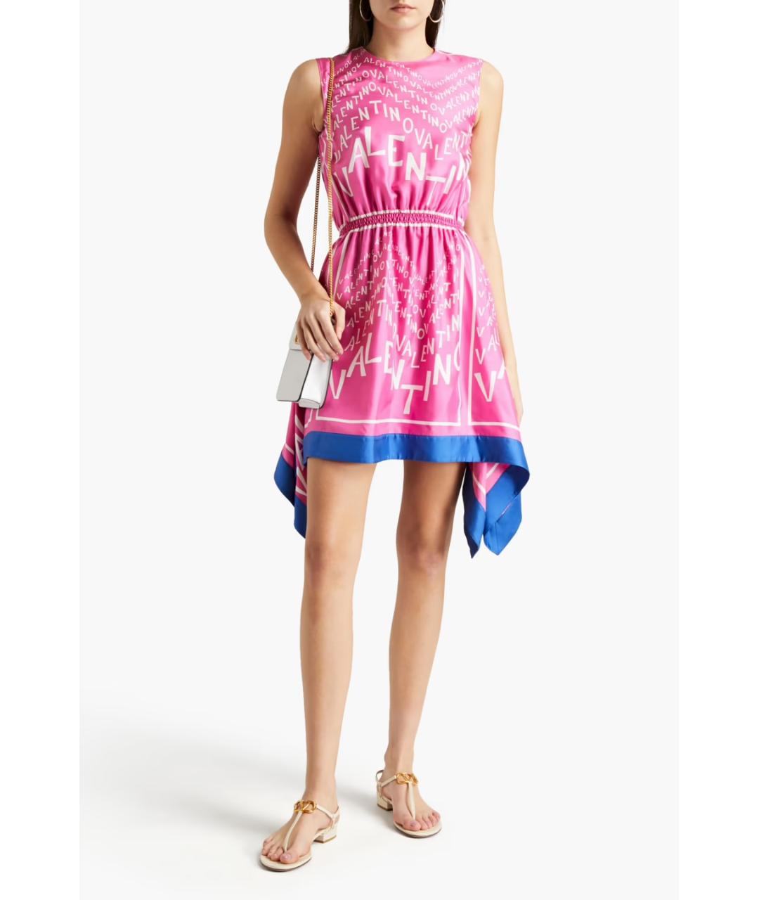 VALENTINO Фуксия шелковое коктейльное платье, фото 4