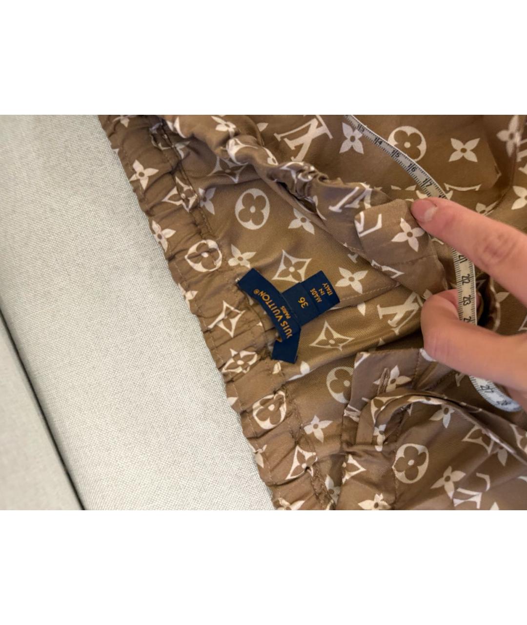 LOUIS VUITTON Коричневый шелковый костюм с брюками, фото 8