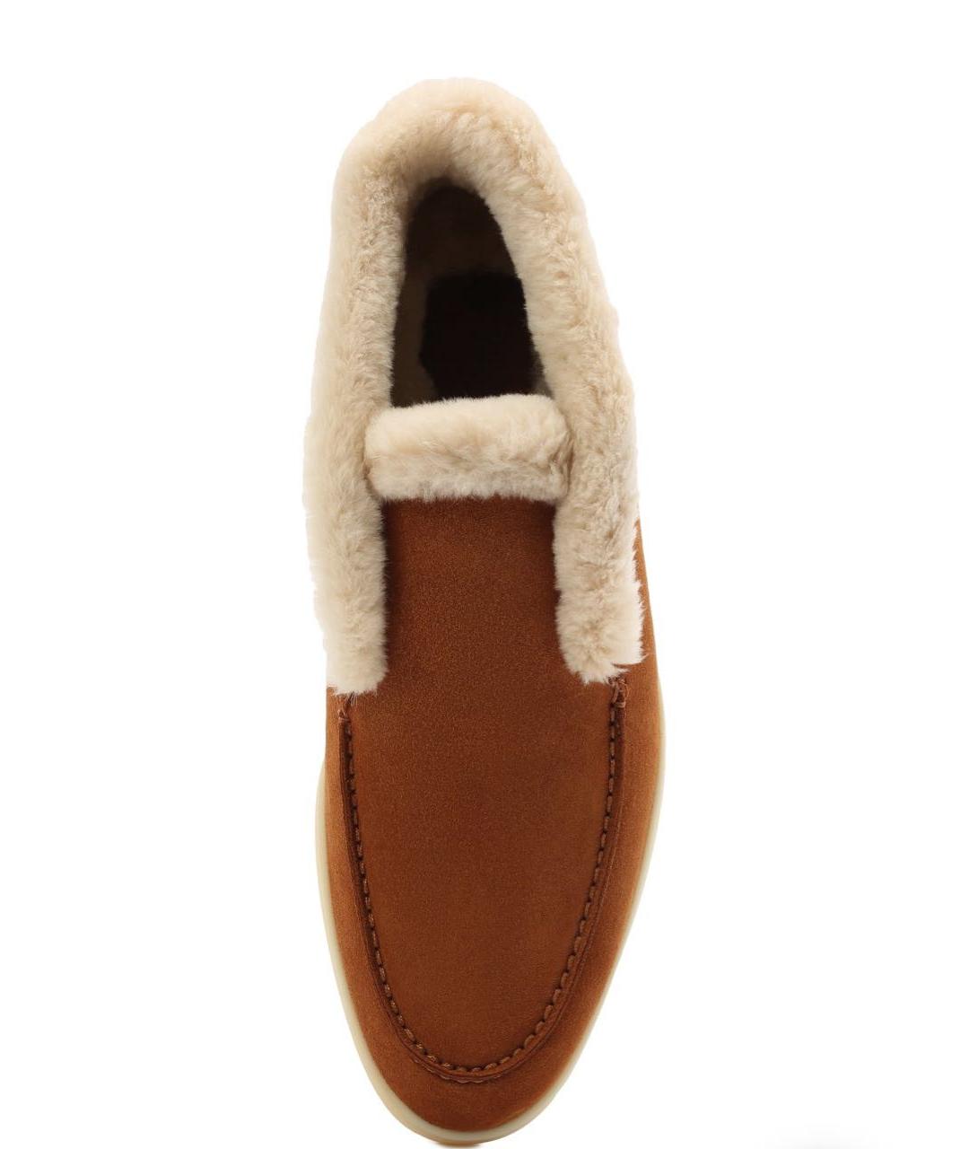 LORO PIANA Коричневые замшевые ботинки, фото 3