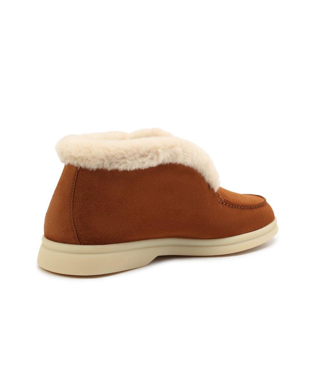 LORO PIANA Коричневые замшевые ботинки, фото 4