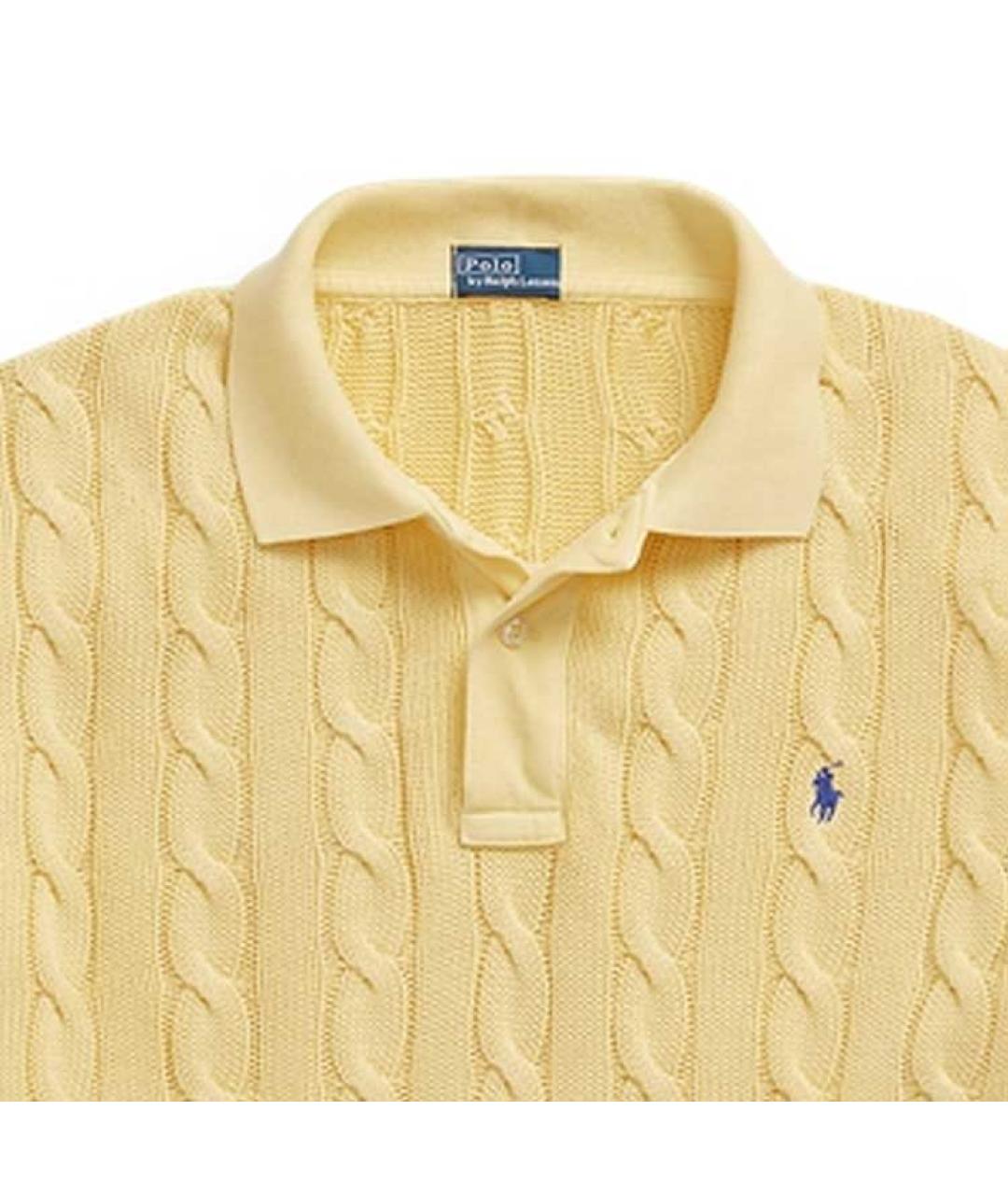 POLO RALPH LAUREN Желтый хлопковый джемпер / свитер, фото 5