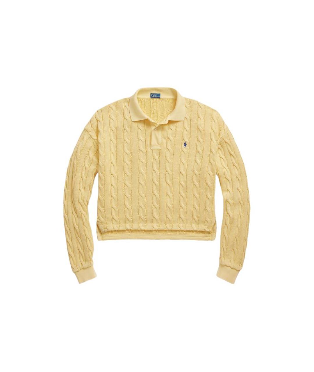 POLO RALPH LAUREN Желтый хлопковый джемпер / свитер, фото 6
