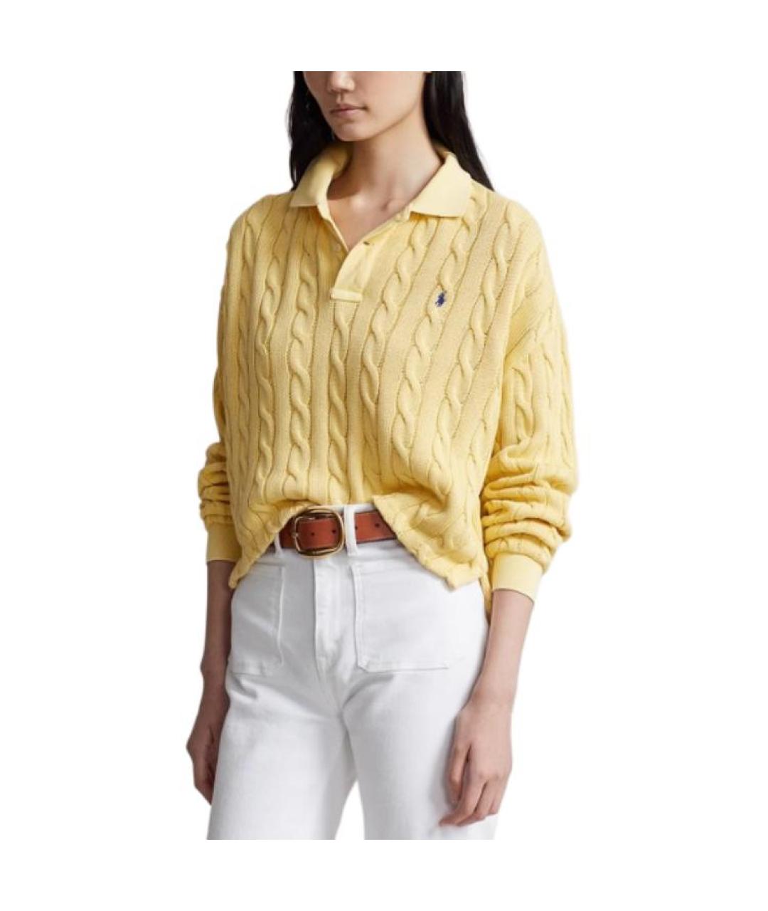 POLO RALPH LAUREN Желтый хлопковый джемпер / свитер, фото 3