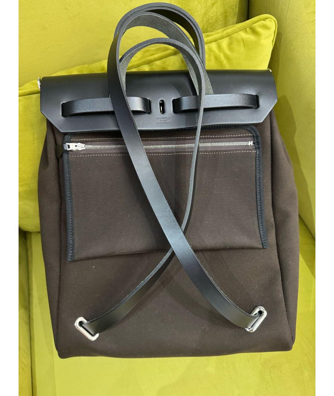 HERMES Коричневый хлопковый рюкзак, фото 2