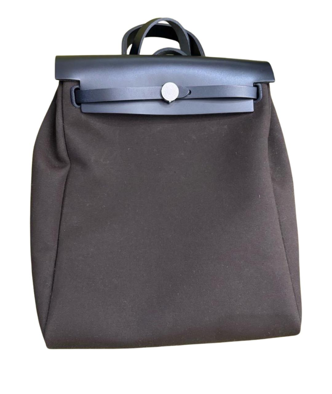 HERMES Коричневый хлопковый рюкзак, фото 1