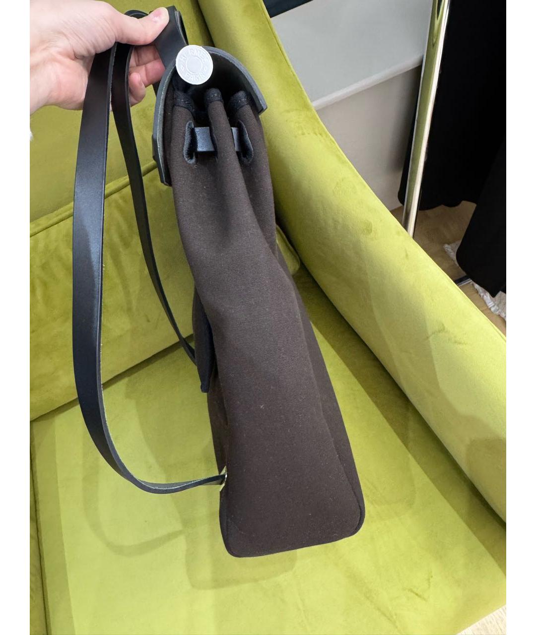 HERMES Коричневый хлопковый рюкзак, фото 3