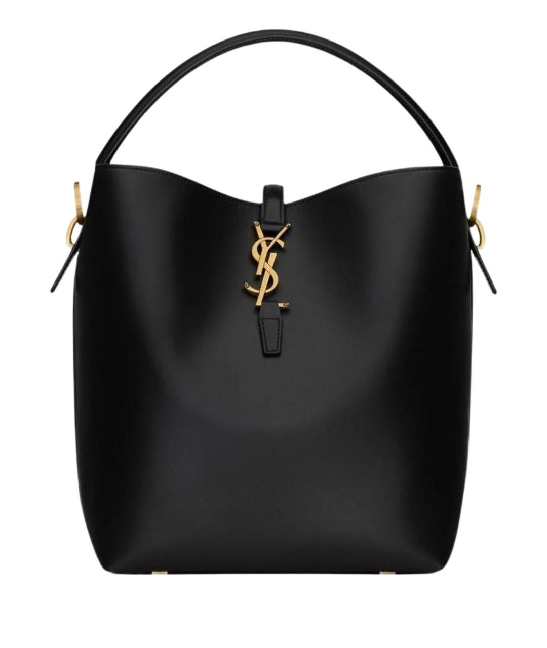 SAINT LAURENT Черная кожаная сумка с короткими ручками, фото 1