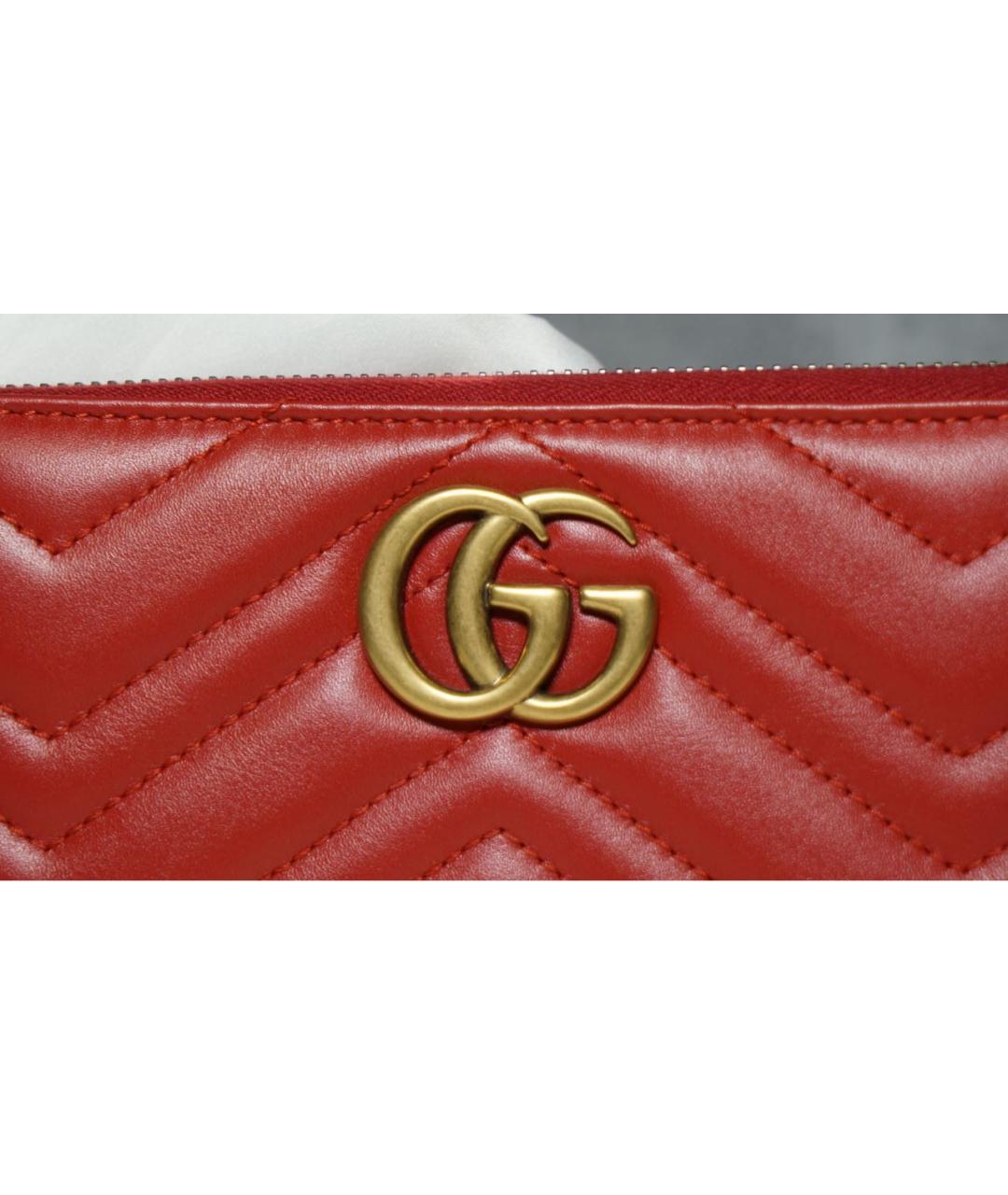 GUCCI Красный кожаный кошелек, фото 6