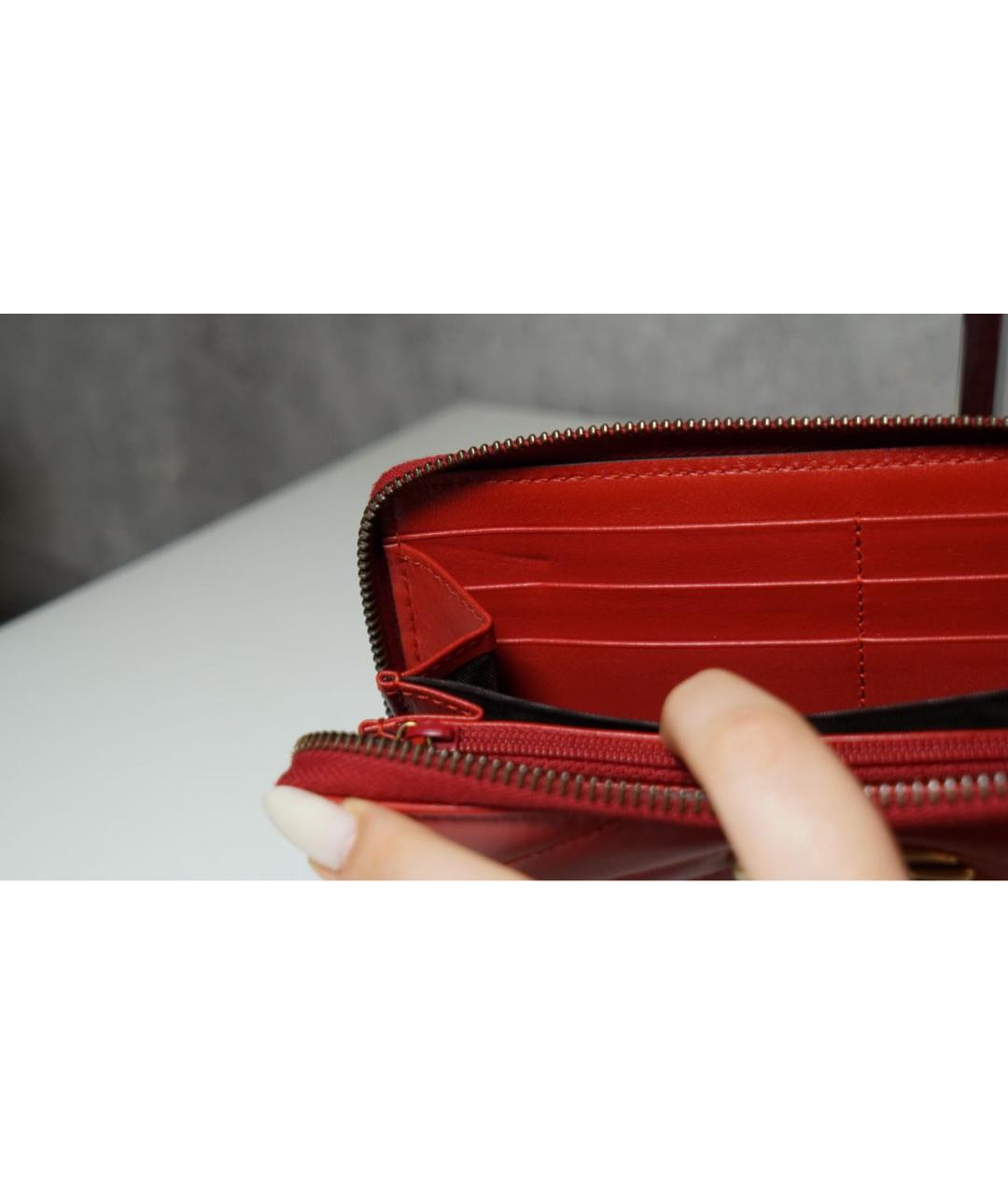 GUCCI Красный кожаный кошелек, фото 7