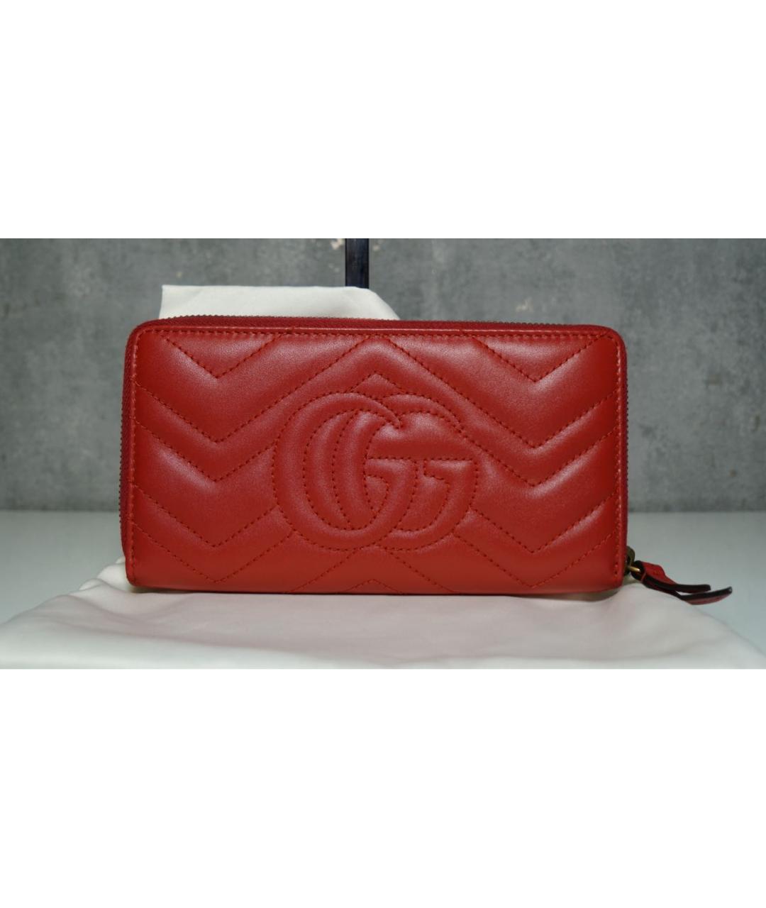 GUCCI Красный кожаный кошелек, фото 3