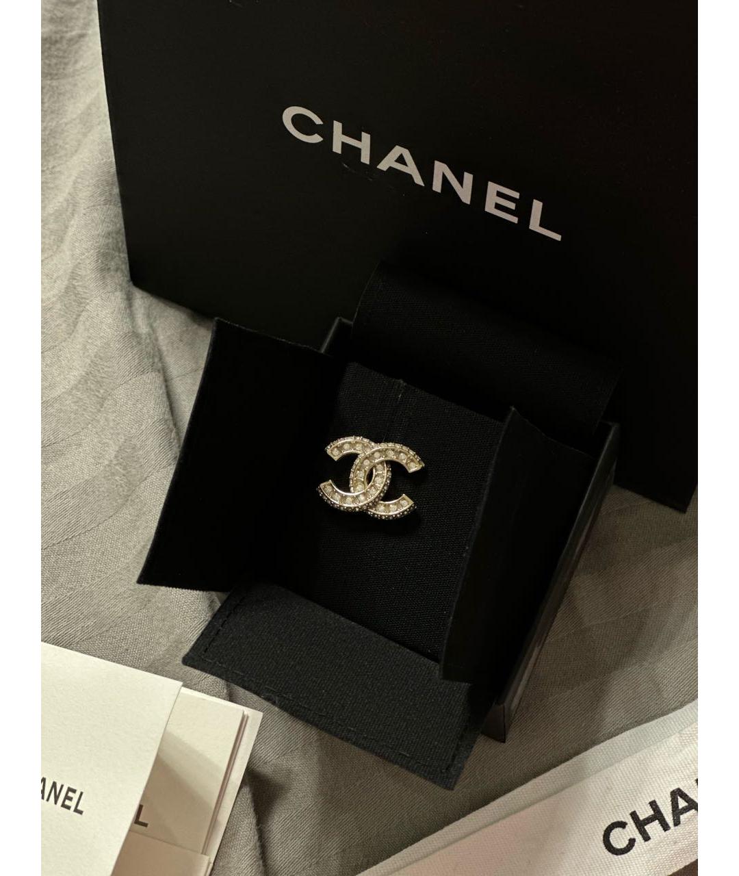 CHANEL Бежевые металлические серьги, фото 8