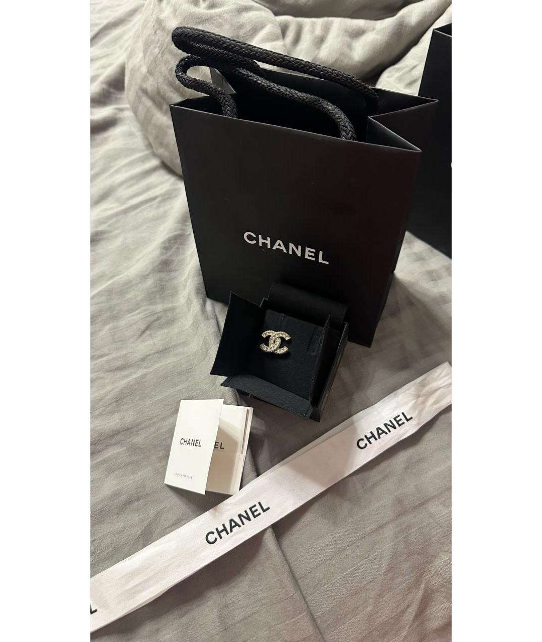 CHANEL Бежевые металлические серьги, фото 5