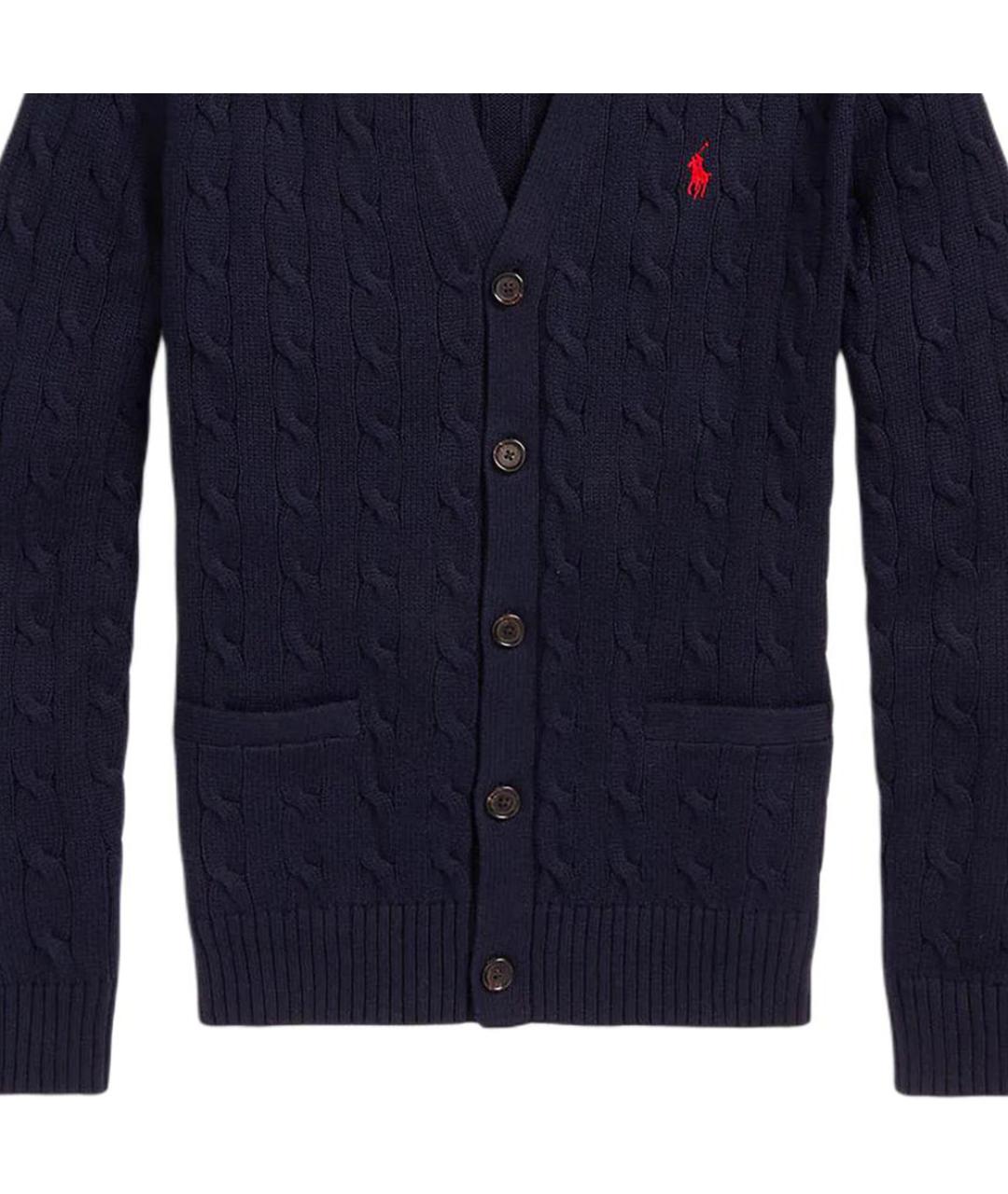 POLO RALPH LAUREN Темно-синий хлопковый кардиган, фото 6