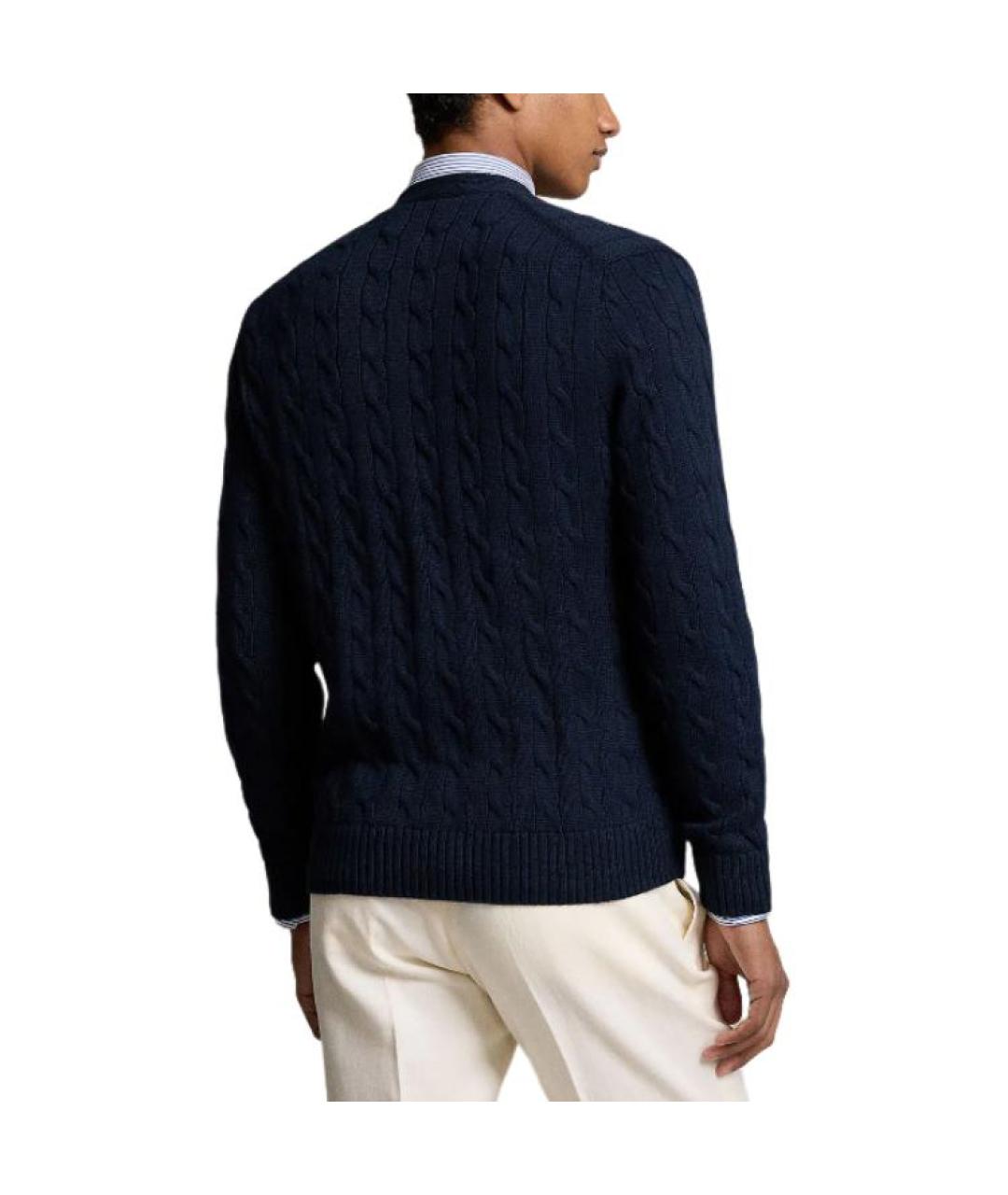 POLO RALPH LAUREN Темно-синий хлопковый кардиган, фото 4