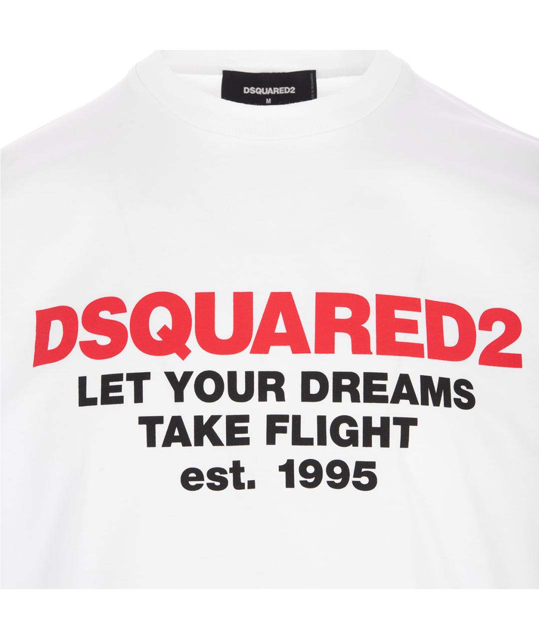 DSQUARED2 Белая хлопковая футболка, фото 3